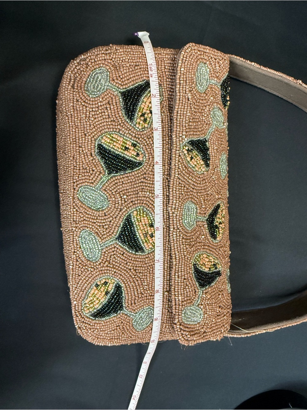 New Viral Beaded Purse Bag Made in India Summer Resort Novelty Martini - Picture 5 of 6